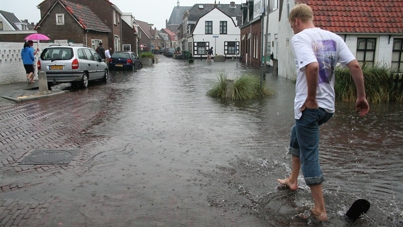 wateroverlast in de stad