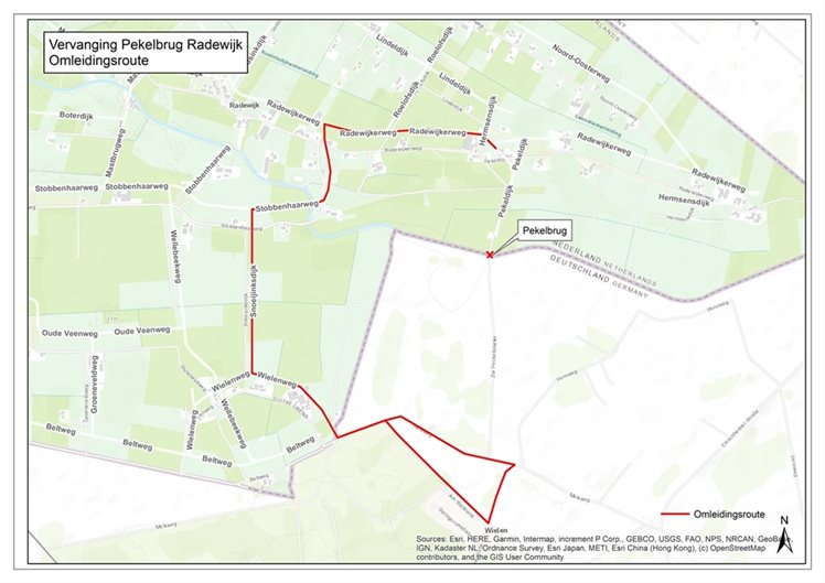 Omleidingsroute bij Radewijk