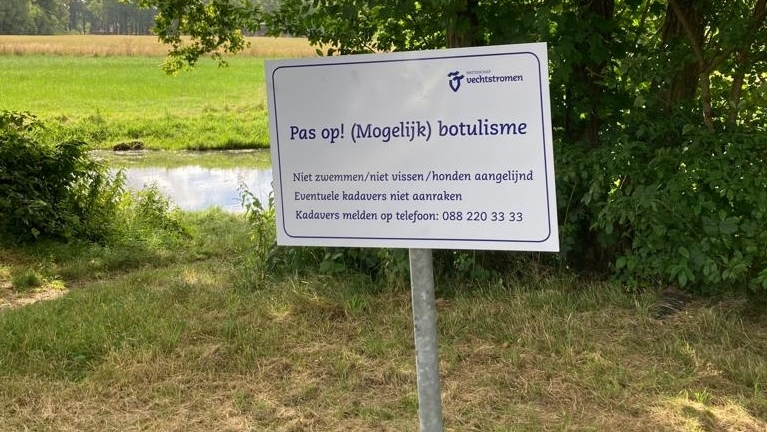 waarschuwingsbord mogelike botulisme