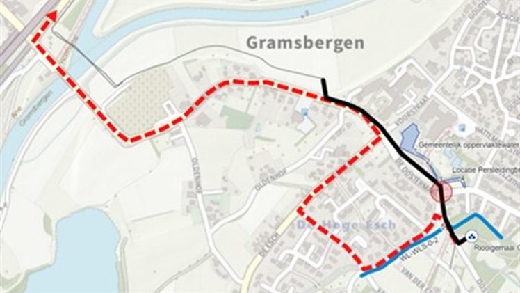 Persleidingbreuk in Gramsbergen