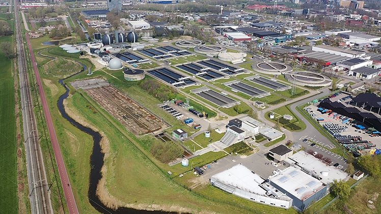 Luchtfoto zuivering Hengelo