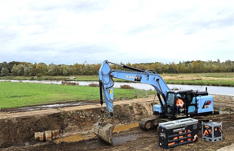 Foto elektrische graafmachine