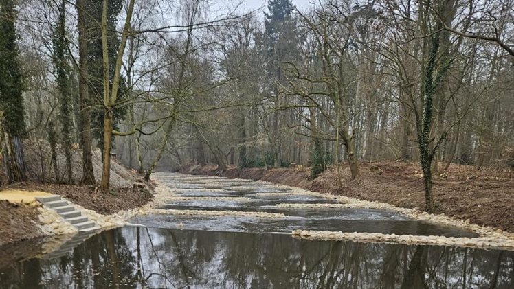 nieuwe vispassage in Dinkel naast Schuivenhuisje