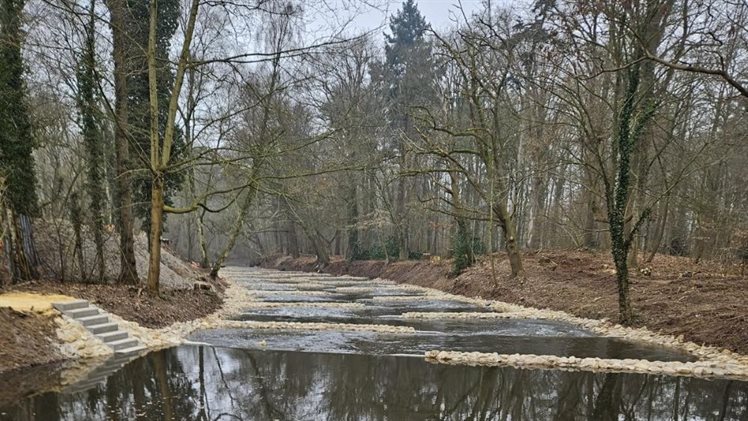 nieuwe vispassage in Dinkel naast Schuivenhuisje