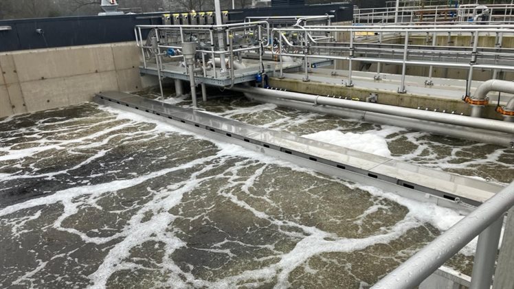 nieuwe beluchtingstank wordt getest