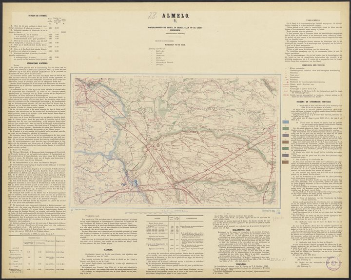 Kaart Waterschap de Regge 'Almelo' - 1884